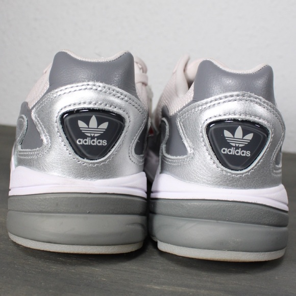 SOLD Adidas Falcon Shoes Light Peach Silver Size 8.5 - Picture 7 of 10